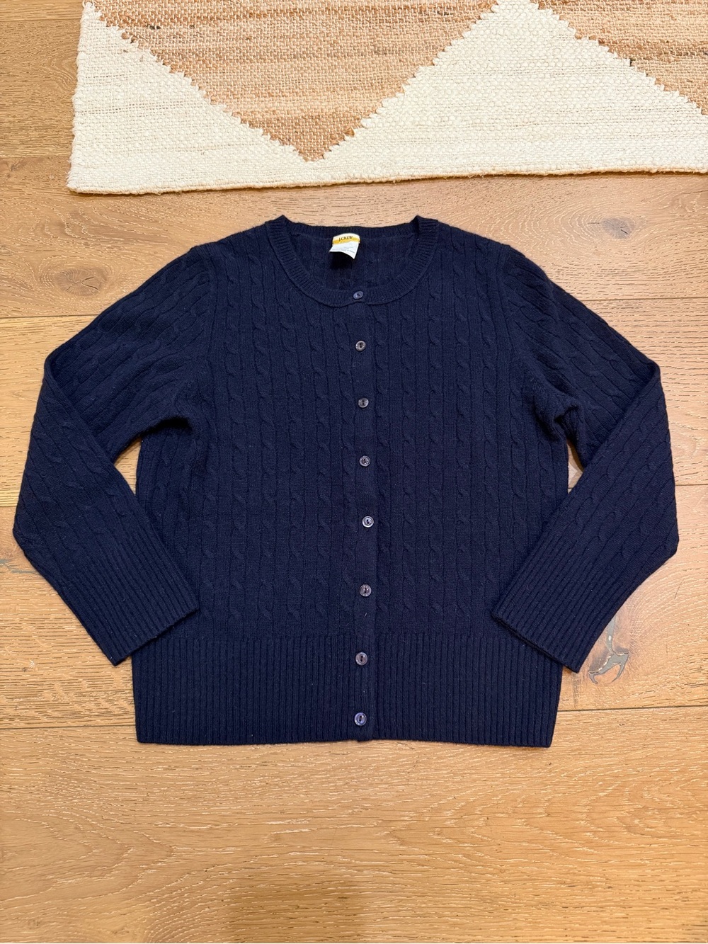 J.Crew 100% Cashmere Cable-Knit Cardigan in Blue Size XS